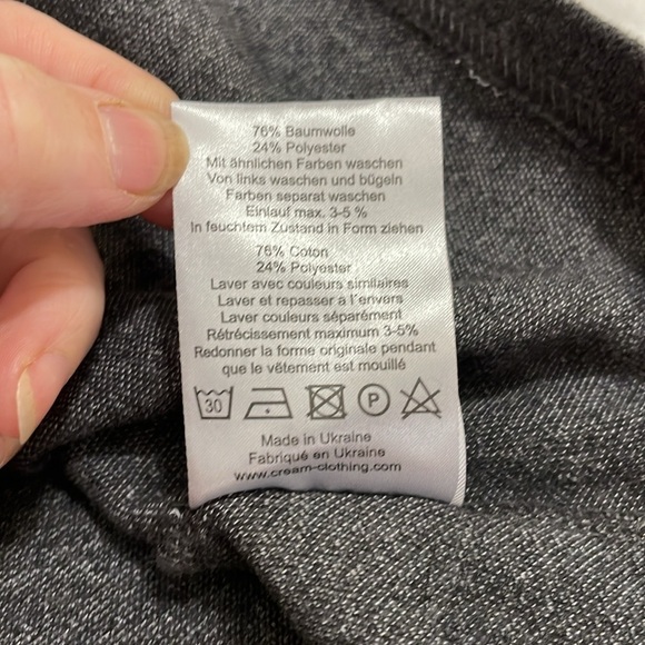 CREAM| Knit | Box Pleated | Pull On | Mini Skirt | Gray/White Print | Size S - Picture 7 of 10